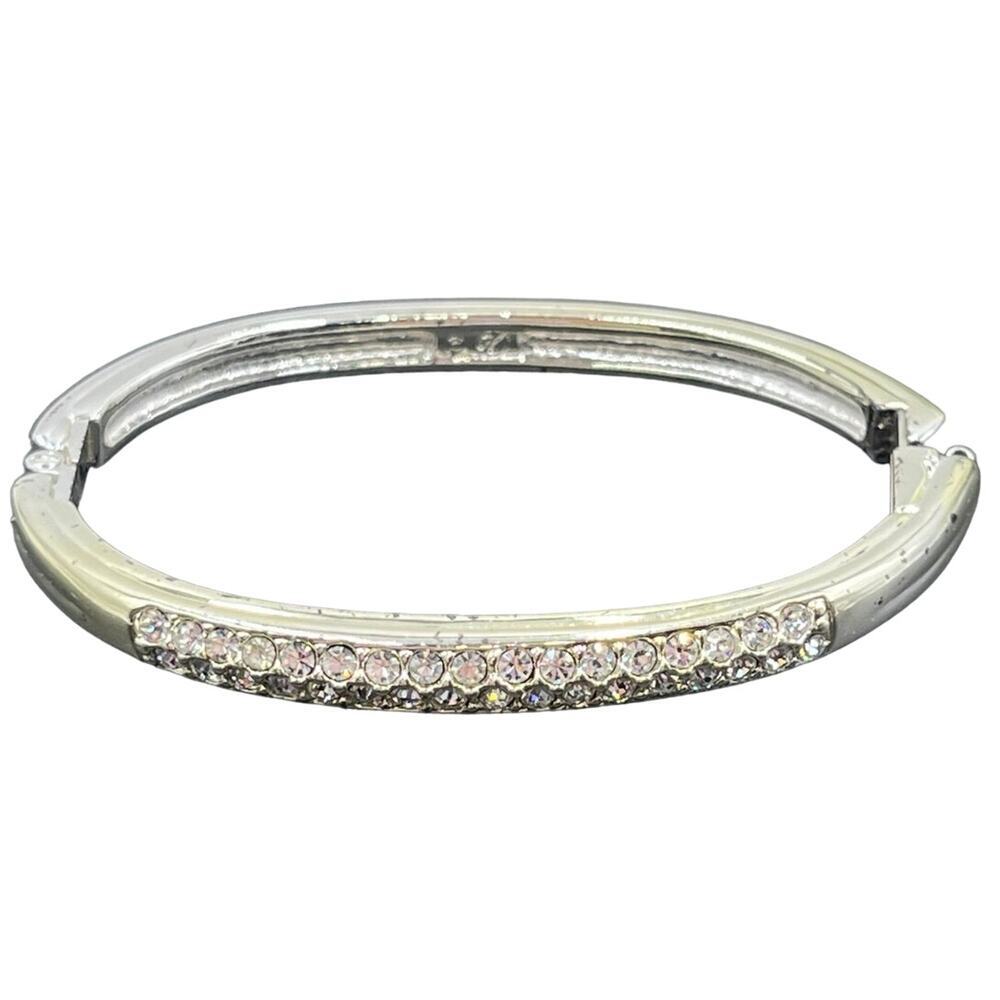 Swarovski Swan‎ White Crystal
Bracelet Rhodium Hinged Clamper 
Bangle Bracelet